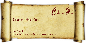 Cser Helén névjegykártya